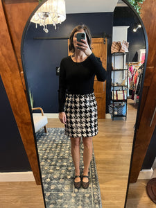 Sequin Houndstooth Skirt