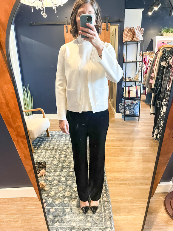 Ivory Sleeveless Knit Turtleneck