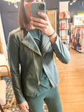 Dark Green Liquid Leather Jacket