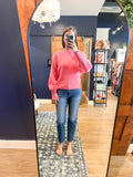 Pink Blousen Sleeve Cashmere Sweater