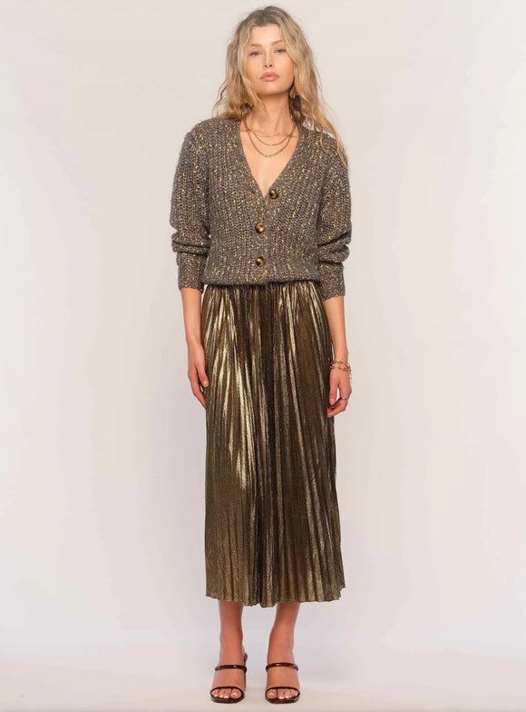 Bronze Pleated Skirt