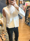 Ivory Sleeveless Knit Turtleneck