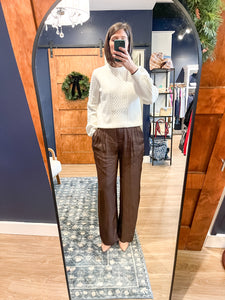 Brown Pleated Trouser