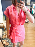 Pink Side Wrap Mini Dress