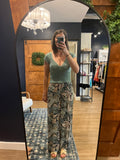 Sage Print Wide Leg Pant