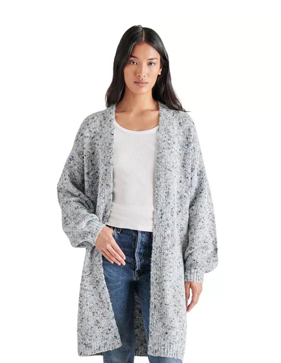 Grey Speckled Long Cardi