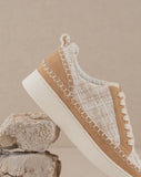 Camel Tweed Wrapped Low Top Sneaker