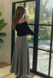 Grey A Line Flare Skirt