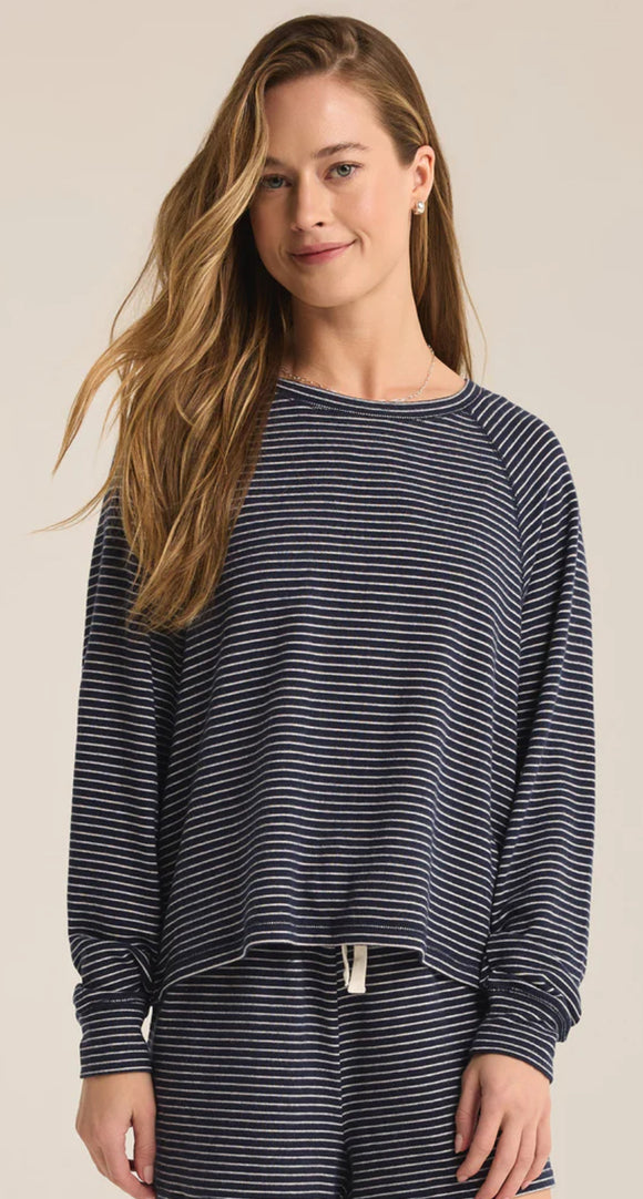 Navy Stripe Soft Top