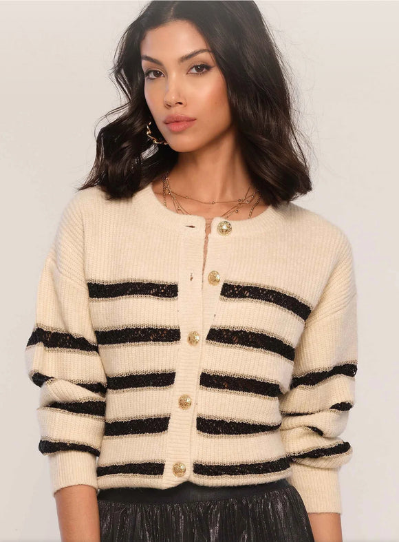 Stripe Cardi w/ Gold Stripe